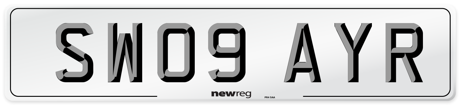 SW09 AYR Number Plate from New Reg